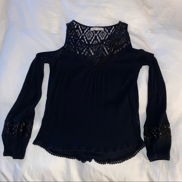 Rewind Tops - Rewind Cold Shoulder Lace Top
